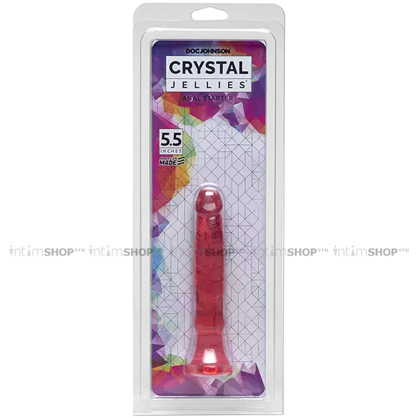 Фаллоимитатор Doc Johnson Crystal Jellies Anal Starter 15.2 см, розовый